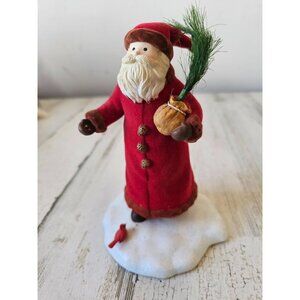 Hallmark Father Christmas statue figurine Cardinal tree Xmas decor